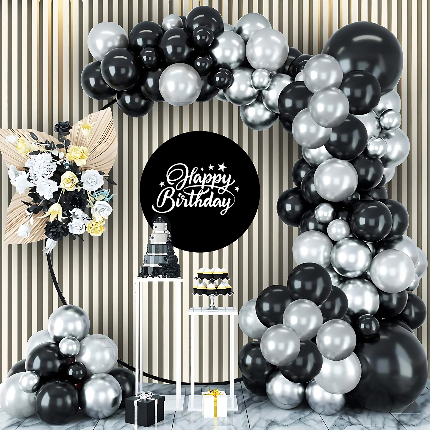 9" Chrome Silver Balloons - 50PC
