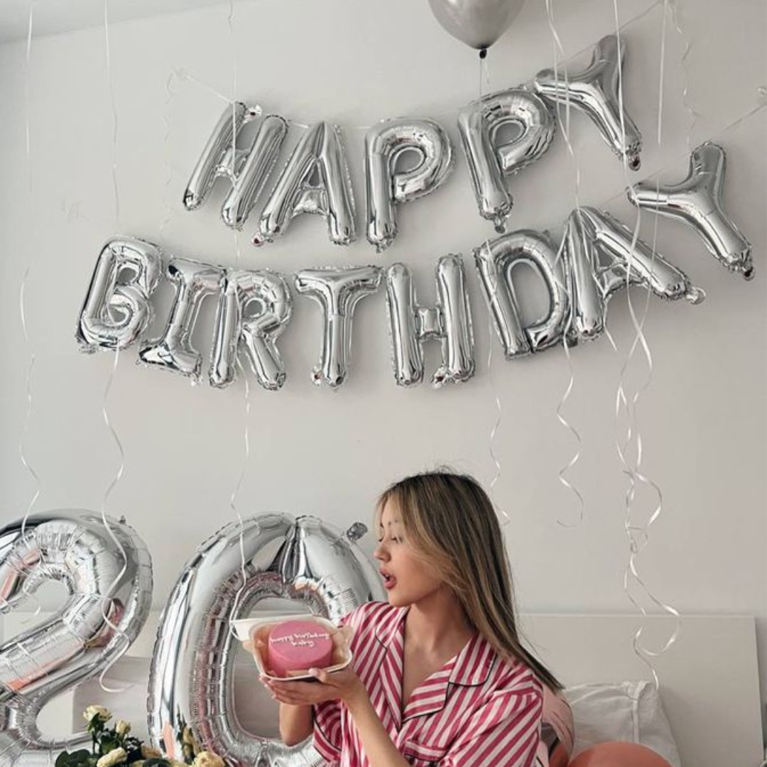 16 Letter A Silver Balloons
