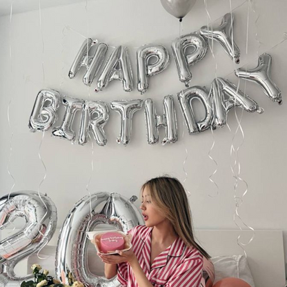 16 Letter A Silver Balloons