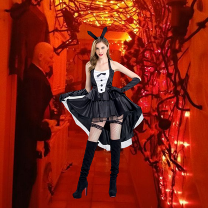 Adult Sexy Bunny Costume w/ Gloves, Bunny Ears & Tail