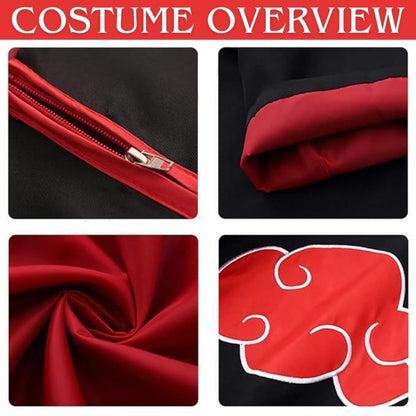 Uchiha Itachi Akatsuki Anime Costume - Medium - Set Of 2PC - Age 5 to 7 Years
