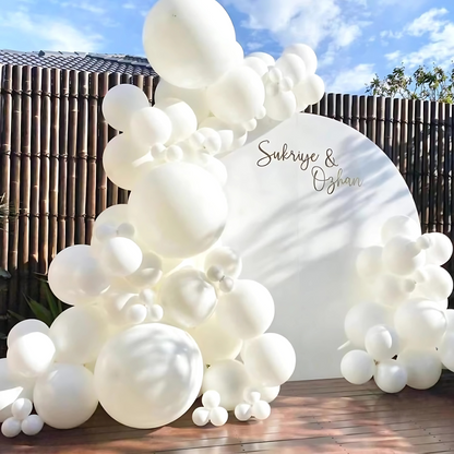 8" White Latex Balloon - 50ct