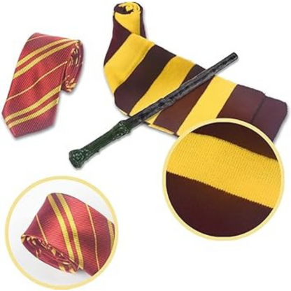Magical Harry Potter Costume w/ Scarf, Eyeglass, Wand & Tie for Kids - Size L - Age 8 - 10 YRS