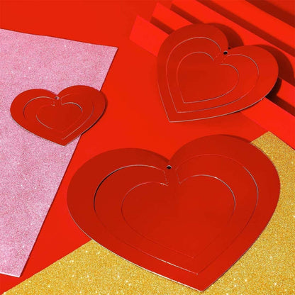 3D Heart Rotating Decoration Set - 16PC