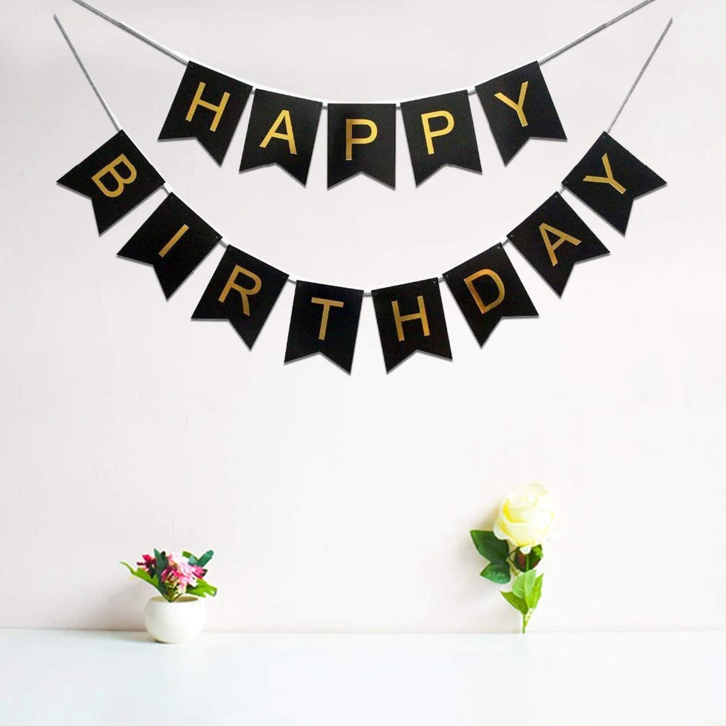 Happy Birthday Banner Black - 9FT Long
