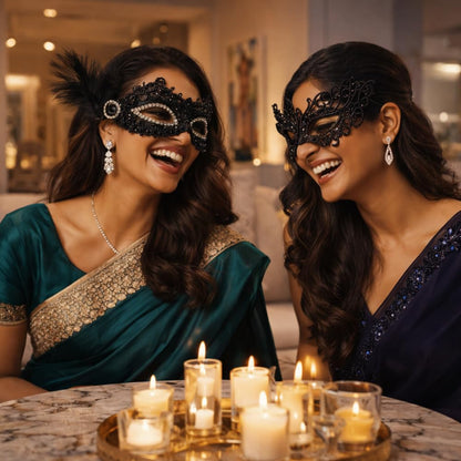 3 Pcs Party Masks Set - Lace Eye Mask & Masquerade Masks for Men & Women