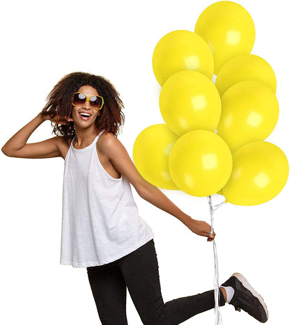 Bright Yellow Latex Balloons Pack of 10