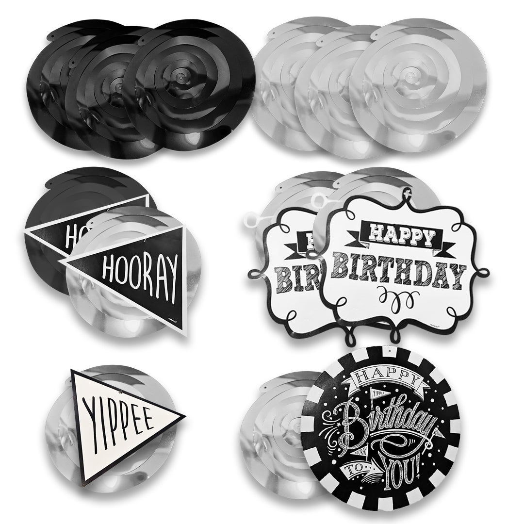 Chalkboard Themed Swirl Decoration - 3PC