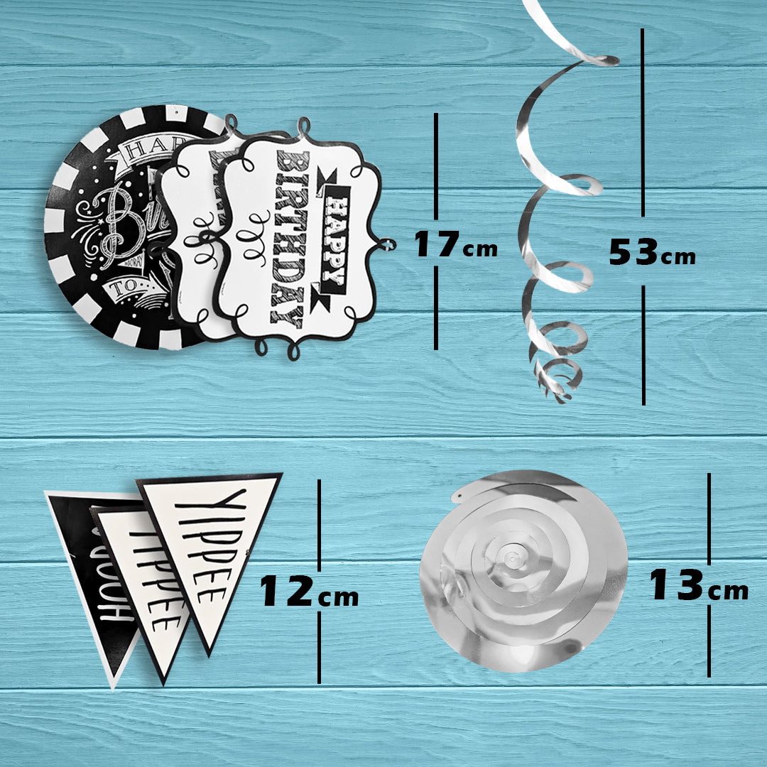 Chalkboard Themed Swirl Decoration - 3PC
