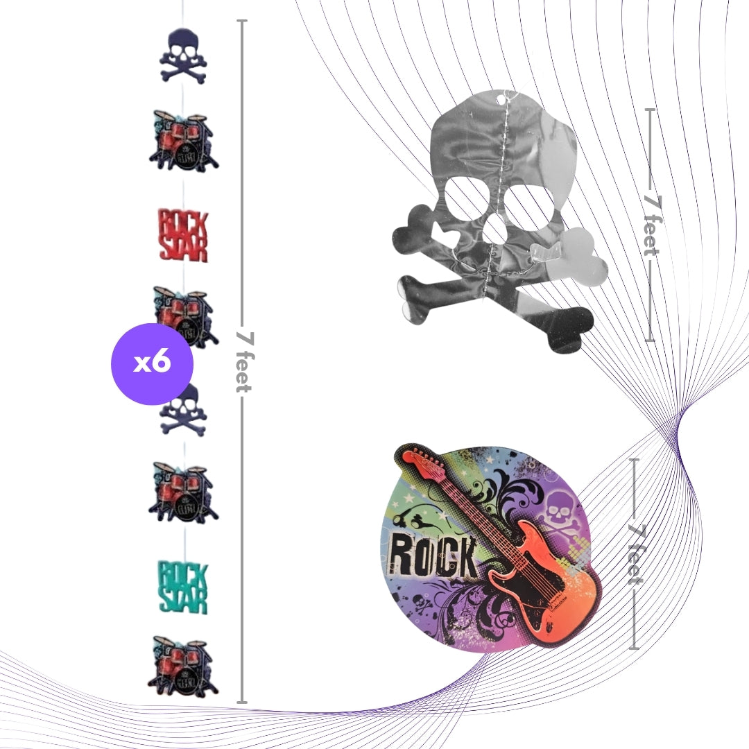 Rockstar Theme Strings for Hanging Decor - 7FT - 6PC