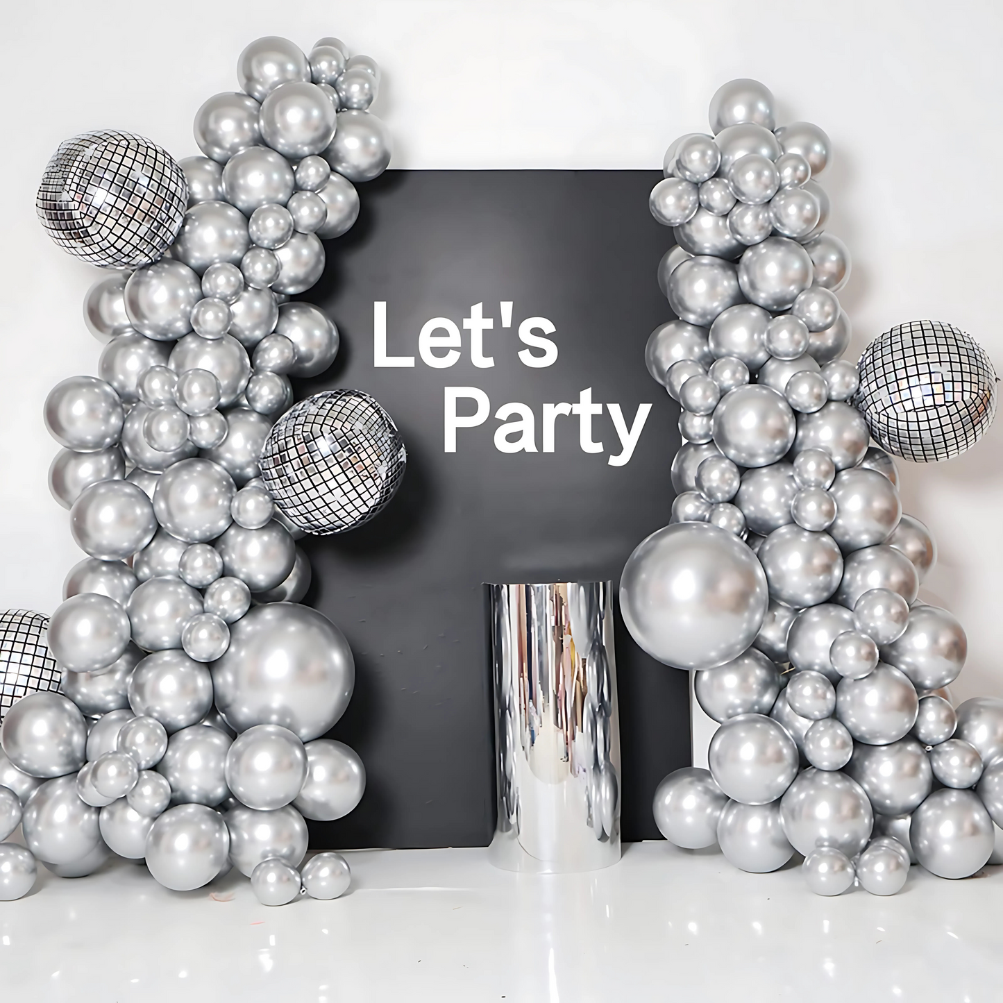 9" Chrome Silver Balloons - 50PC