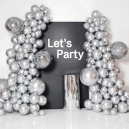 9" Chrome Silver Balloons - 50PC