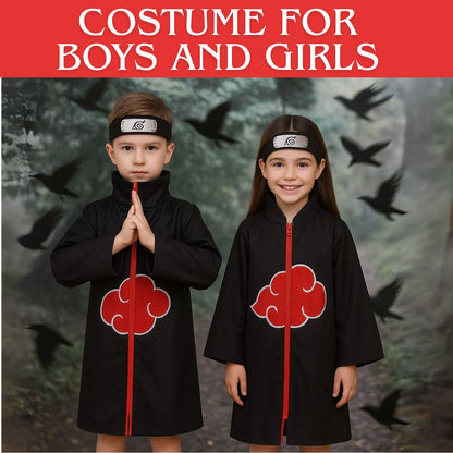 Uchiha Itachi Akatsuki Anime Costume - Medium - Set Of 2PC - Age 5 to 7 Years