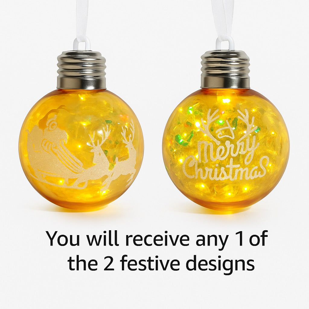 Light Up Fancy Hanging Balls for Christmas Decoratons - 1PC