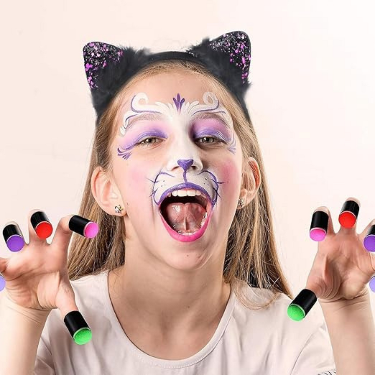 Naughty Cat Ears Glittery Purple Headband for Girls - 1PC