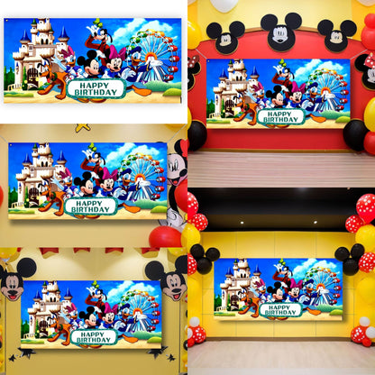 Disney Clubhouse Birthday Banner For Wall/Glass/Window Decoration - 4FT X 2FT