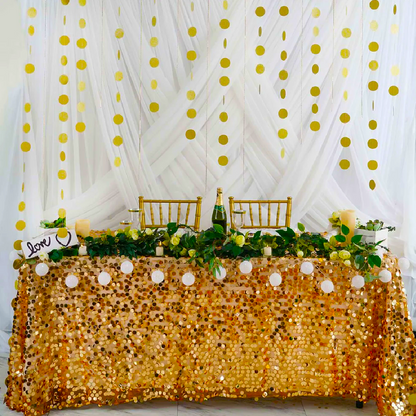 Glitter Round Golden String Decoration - 1PC