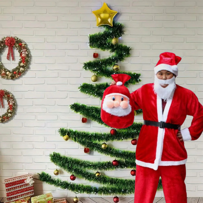 Santa Costume w/ Beard, Belt & Pouch for Christmas/ Theme Party for Adults