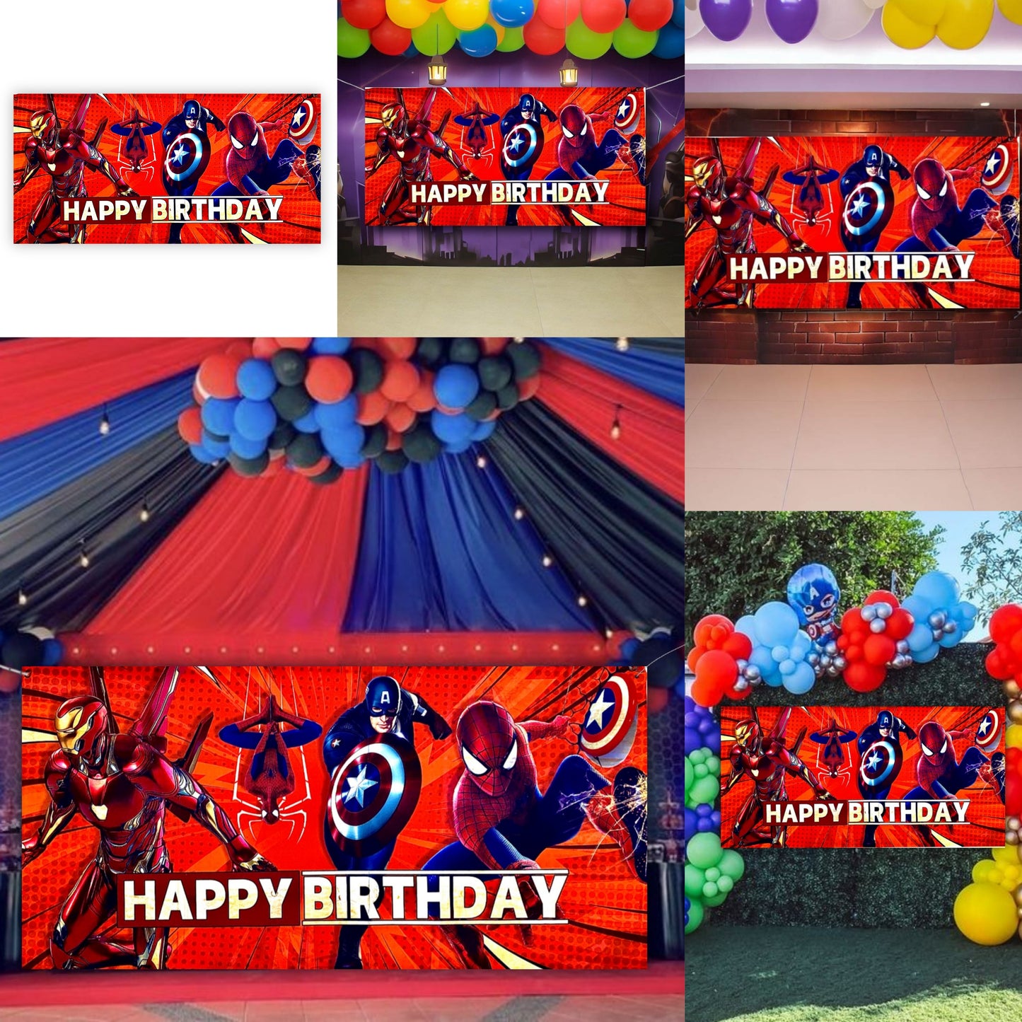 Superhero Birthday Banner For Wall/Glass/Window Decoration - 4FT X 2FT