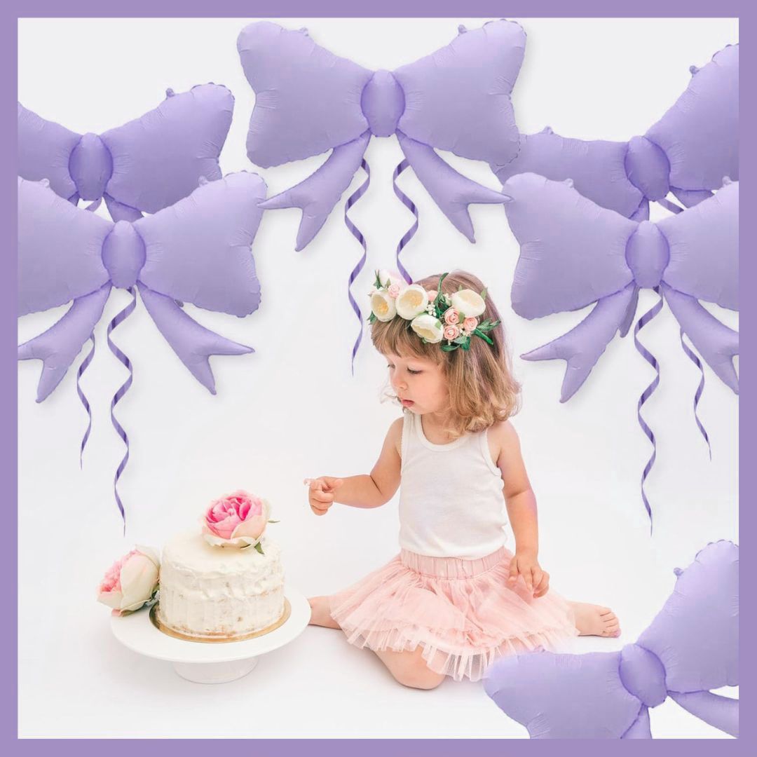 Pastel Purple Bow / Gift Ribbons Shaped Balloon - 30 inches - Helium Quality - 1PC