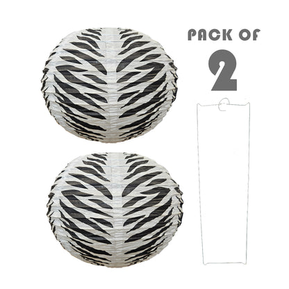 Zebra Print Paper Lantern for Hanging Decor - 3PC