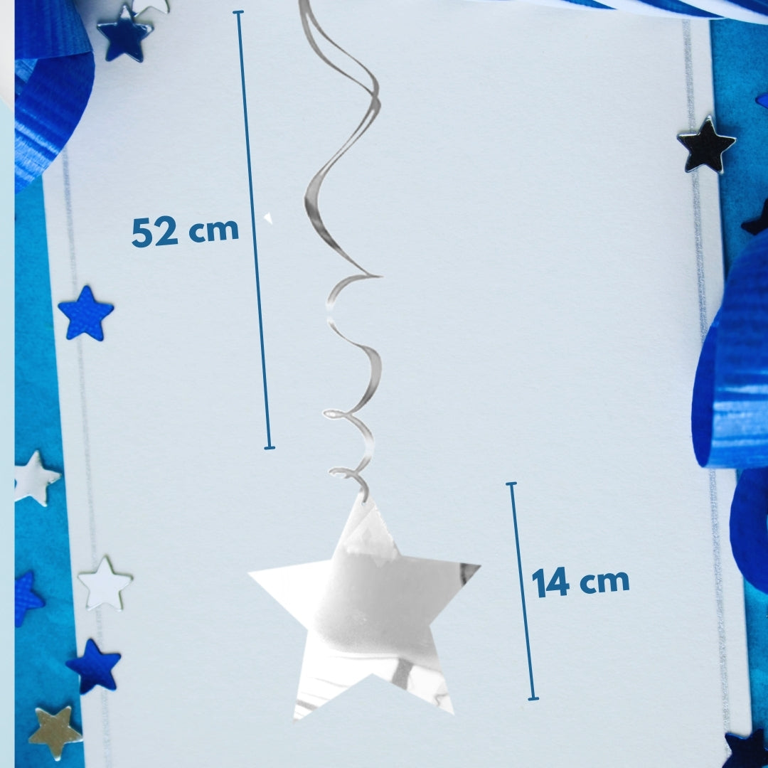 Silver Star Swirl Decoration - 15CT