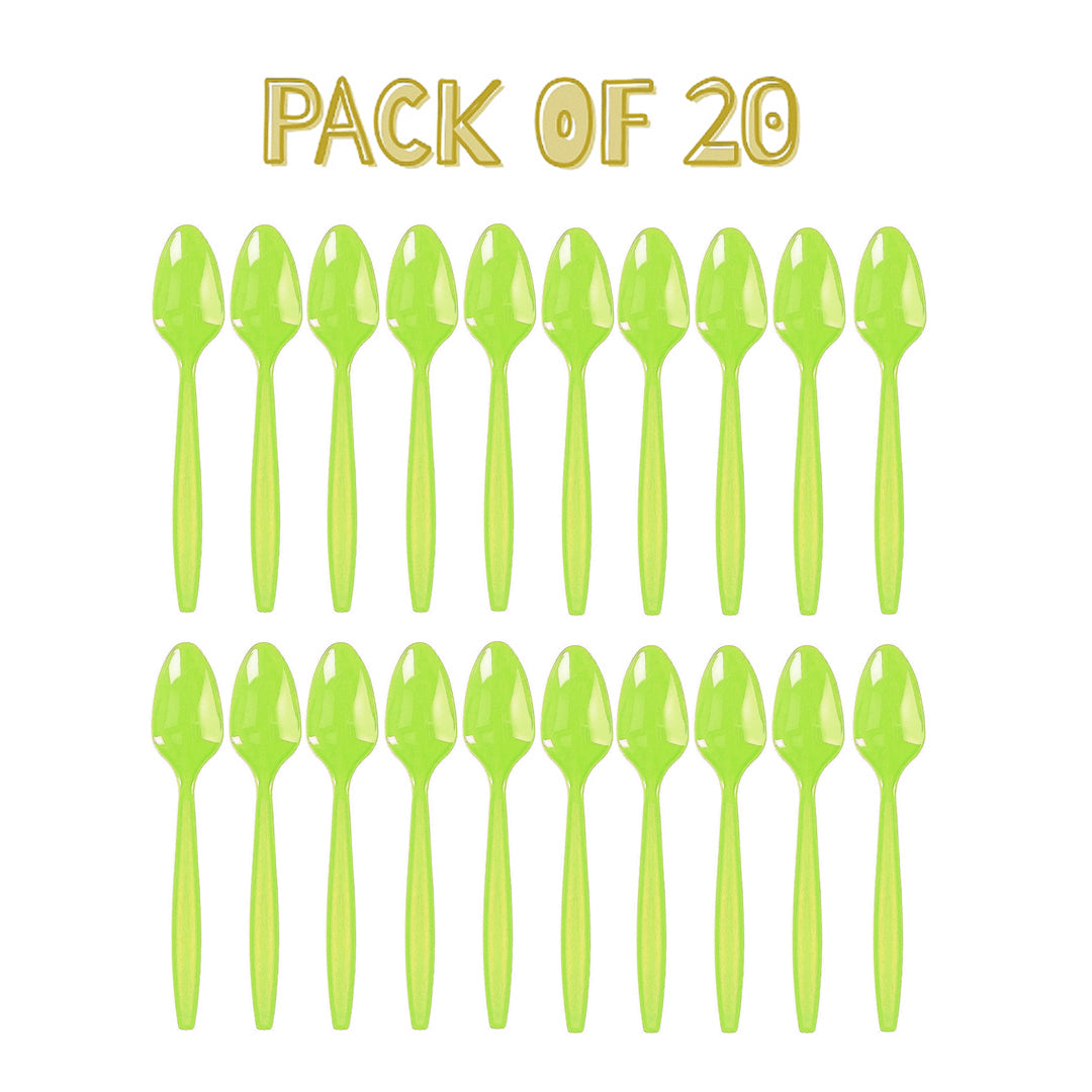 Lime Green Reusable Spoon Set -  20PC