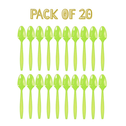 Lime Green Reusable Spoon Set -  20PC