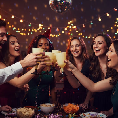 Golden Disposable Wine Glaases - 6Pc