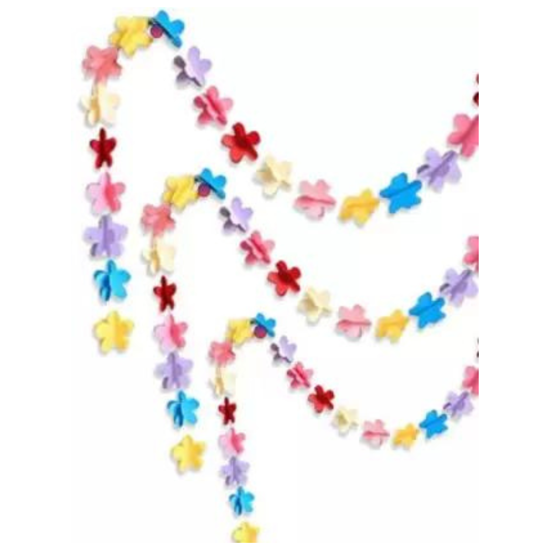 Multi Color 3D Flower String Hanging Decoration