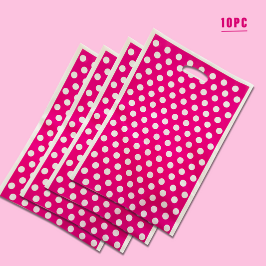 Loot Bags Pink & Blue w/ Polka Dots for Party Favours - 10PC