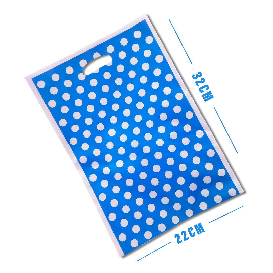 Loot Bags Pink & Blue w/ Polka Dots for Party Favours - 10PC