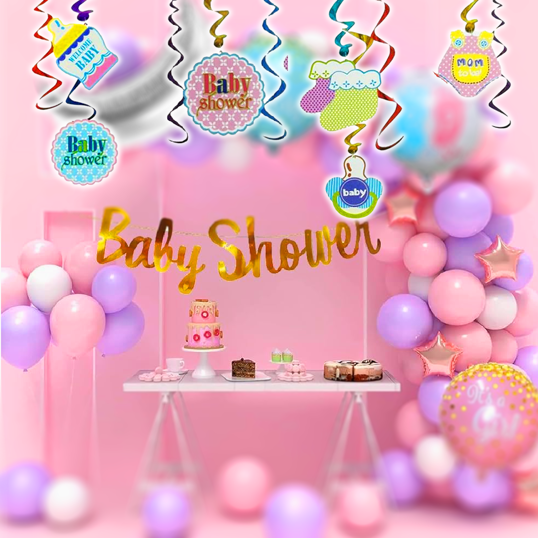 Baby Shower Swirl Decoration - 12 PC