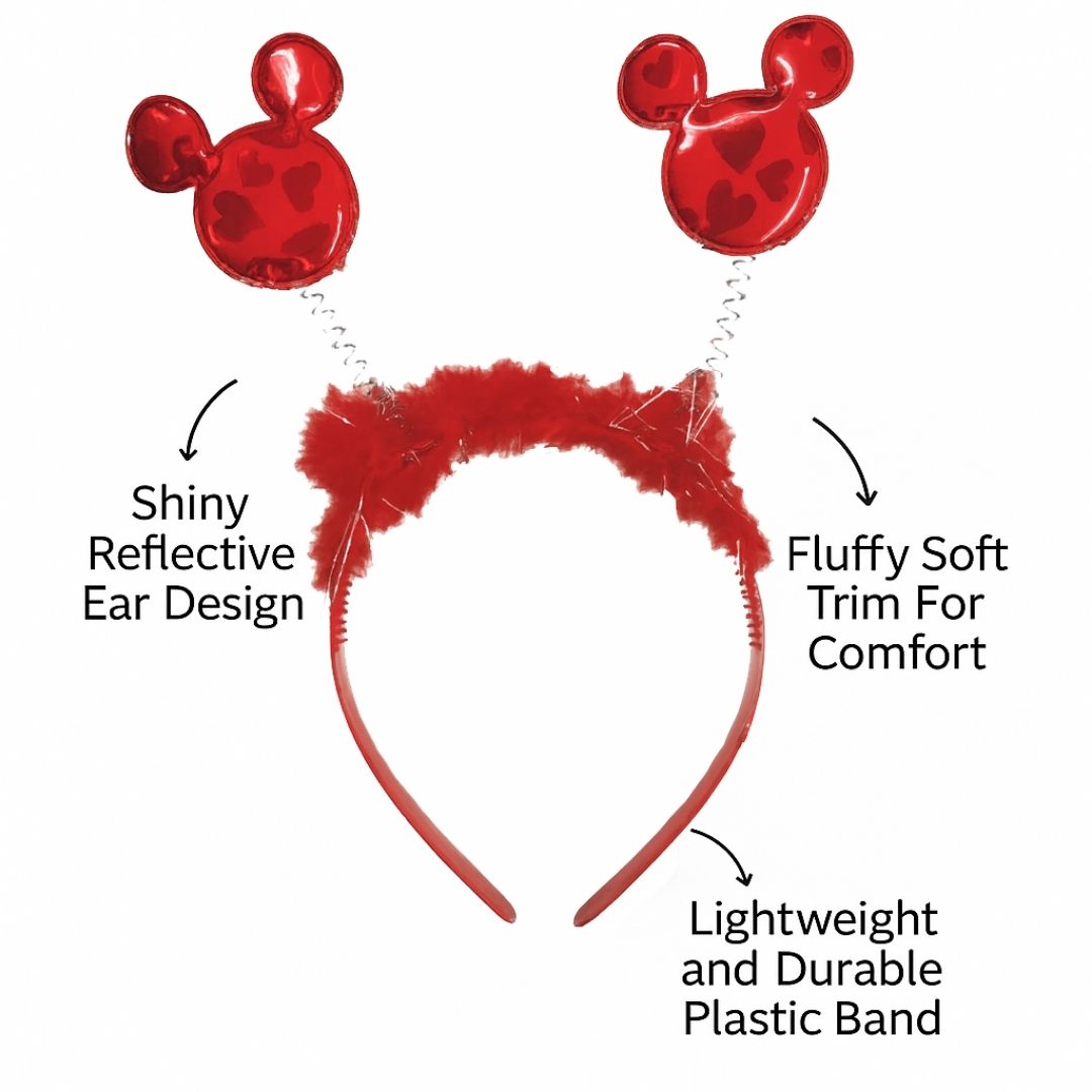 Minnie Mouse Red Headband with Mouse Ears - 1PC