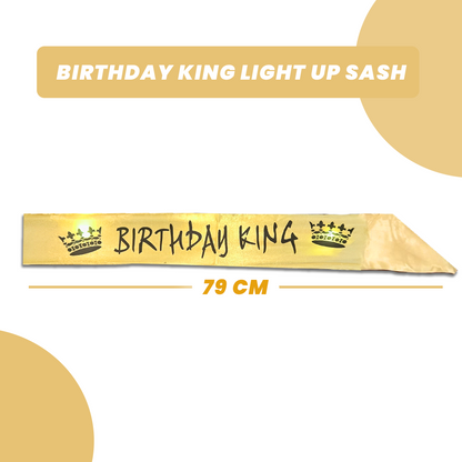 Happy Birthday King Light Up Sash - 1PC