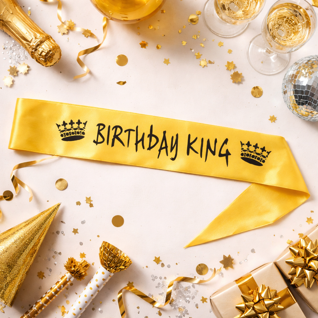 Happy Birthday King Light Up Sash - 1PC