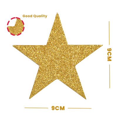 Golden Glitter Star String Decoration - 9FT - 1PC