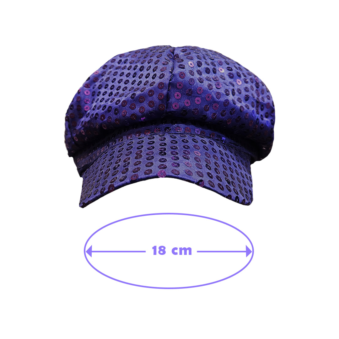 Purple Fedora Cap w/Sequin for Girls - 1PC