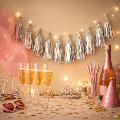 Silver Tassle Garland - 5PC