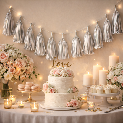 Silver Tassle Garland - 5PC