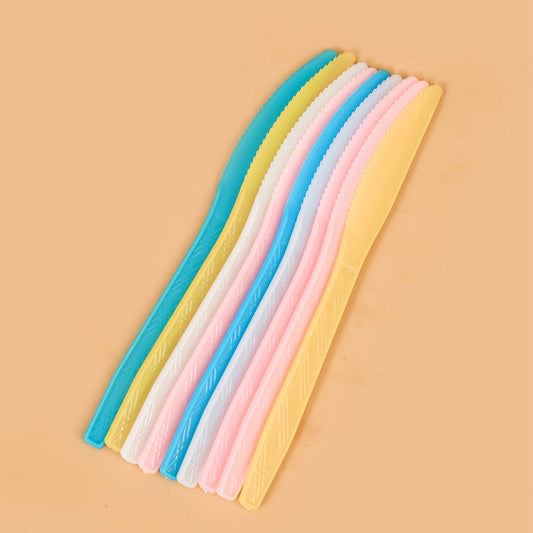 Wanna Party 24 PCS Colorful Party Cutlery Knives, Washable Reusable Party Cutlery Flatware for House Party,Picnics, Birthdays and other occasions