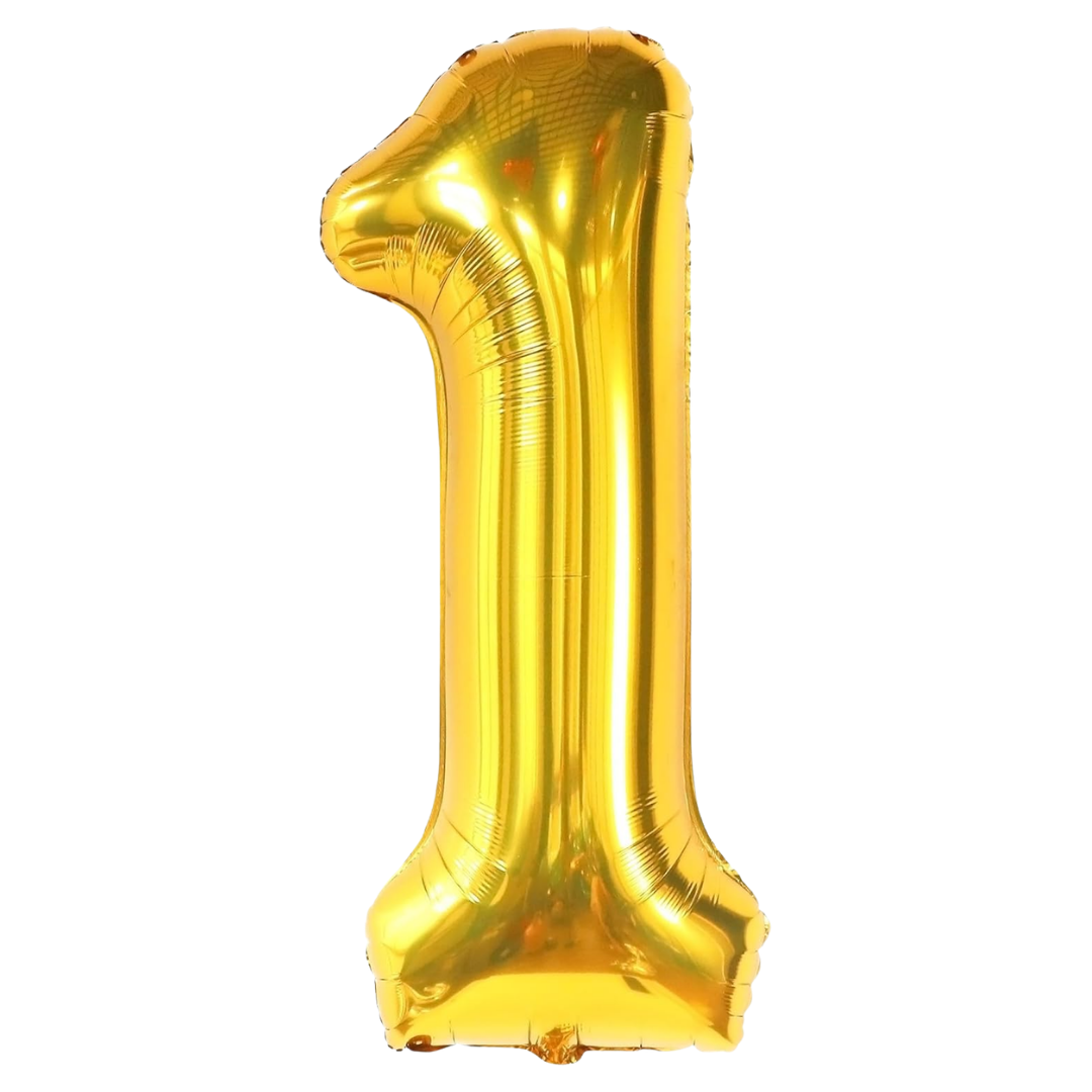 Gold Number 1 Foil Balloon | Birthday Party Number Decoration Balloon | Anniversary Celebration Decor | Golden Numeric Balloon for Event Decoration | 1 Piece