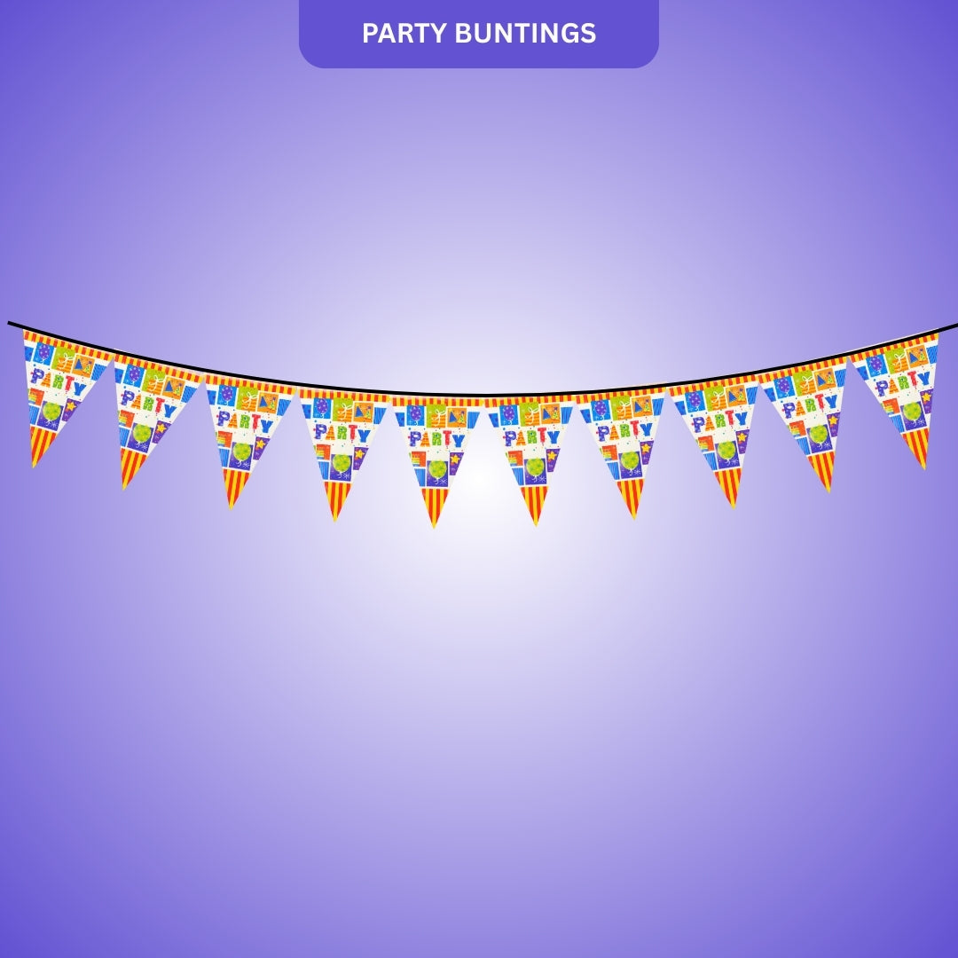 Party Bunting Banner - Over 9 Ft Long Decoration for All Occasions - 1 Pc