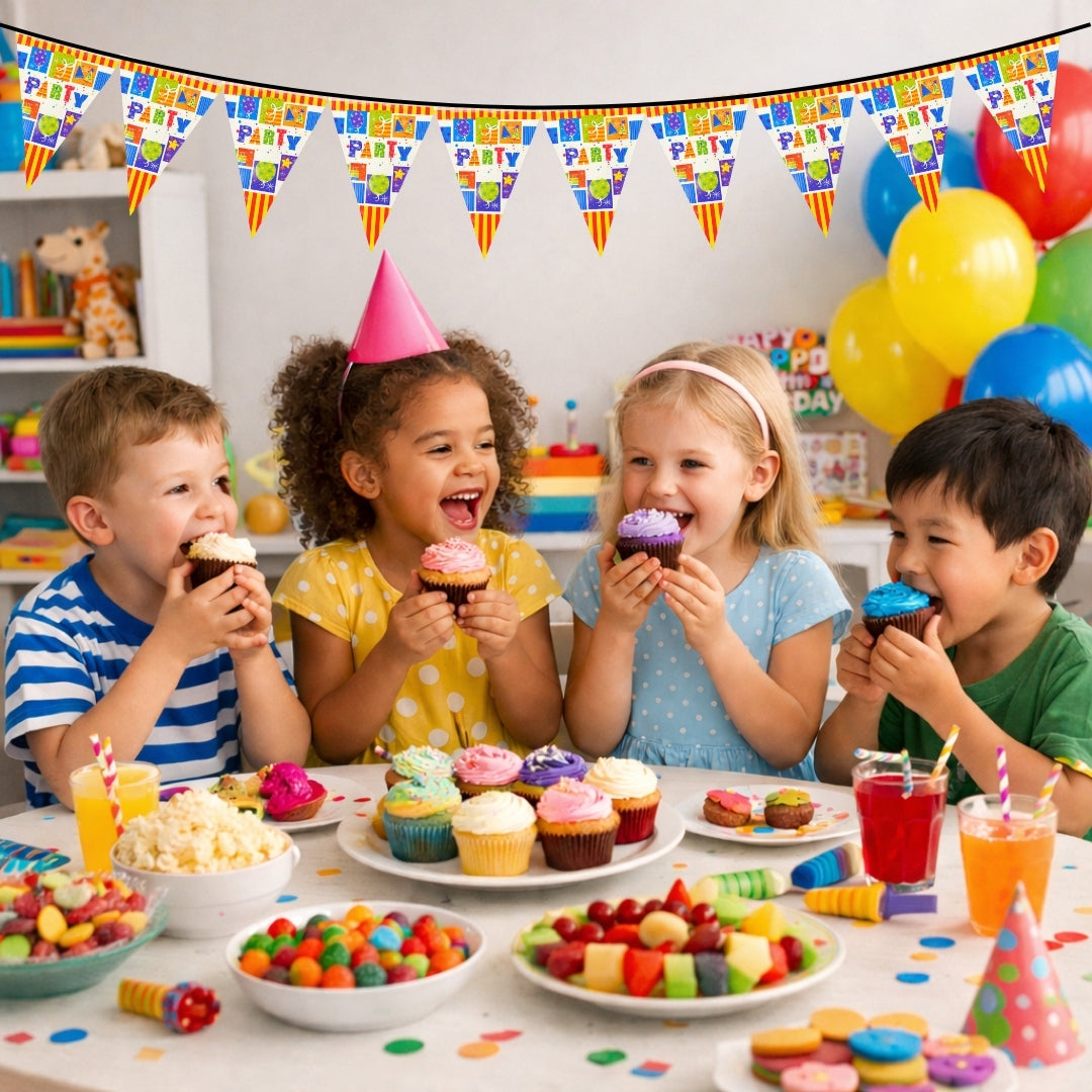 Party Bunting Banner - Over 9 Ft Long Decoration for All Occasions - 1 Pc