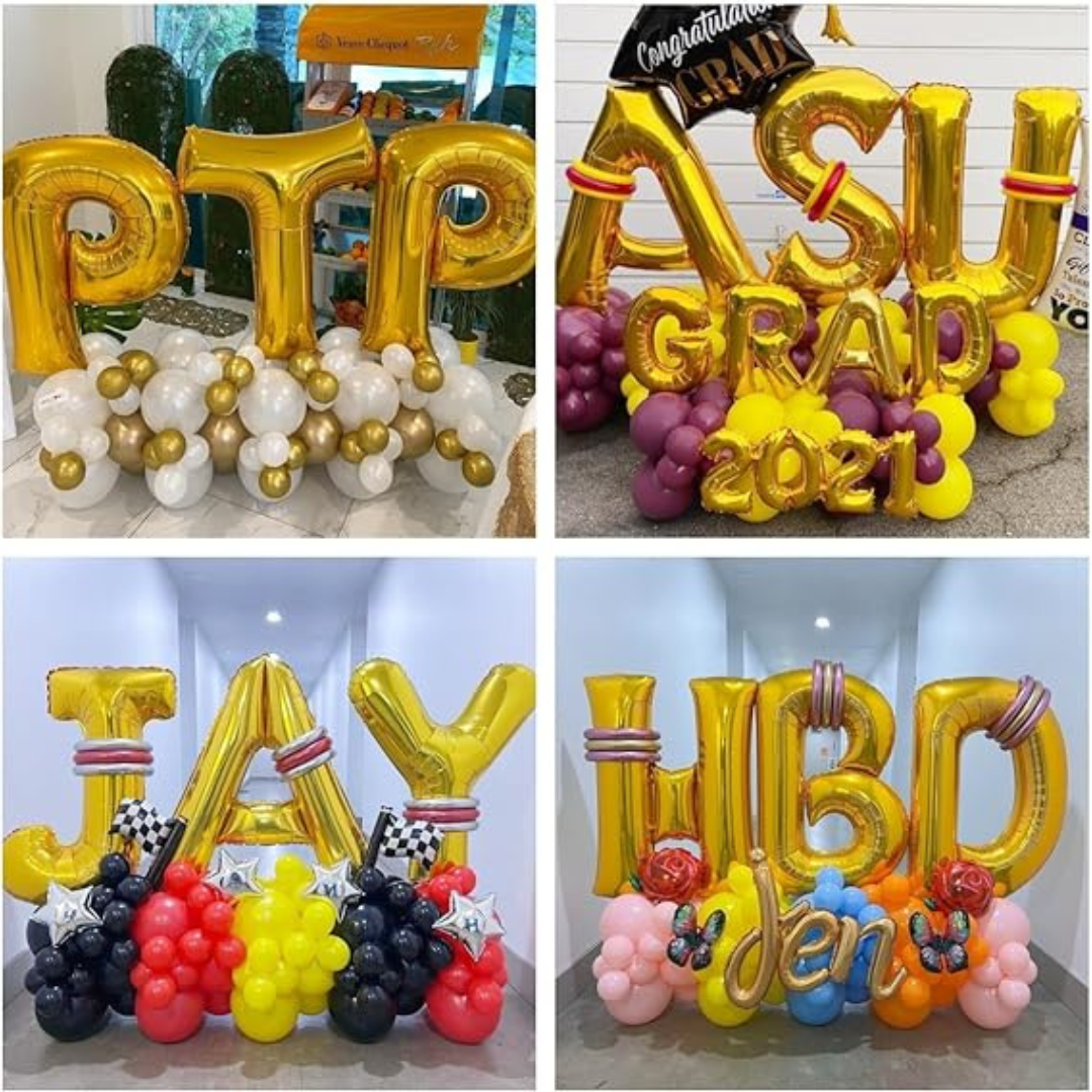 Alphabet W Golden Foil Balloon 40 Inch – Helium & Air Supported Letter Balloon for Birthday, Anniversary & Party Decoration | 1 Pc