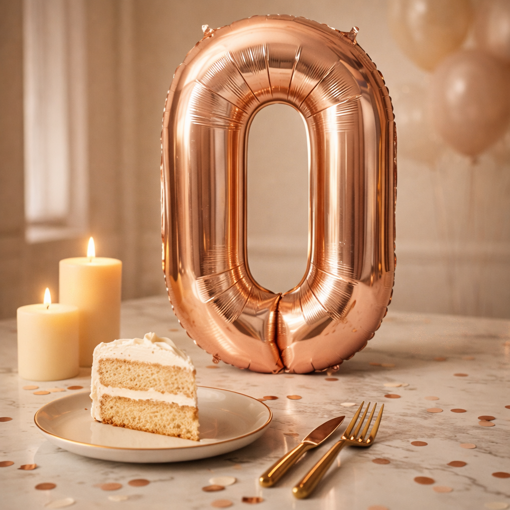 Wanna Party Rose Gold Number 0 Foil Balloon 40 Inch | Birthday Anniversary Number Decoration Balloon | Air Filled Party Decor | Numeric Celebration Balloon | 1 Piece