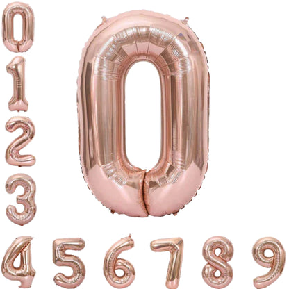 Wanna Party Rose Gold Number 0 Foil Balloon 40 Inch | Birthday Anniversary Number Decoration Balloon | Air Filled Party Decor | Numeric Celebration Balloon | 1 Piece