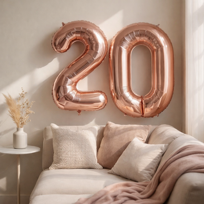 Wanna Party Rose Gold Number 0 Foil Balloon 40 Inch | Birthday Anniversary Number Decoration Balloon | Air Filled Party Decor | Numeric Celebration Balloon | 1 Piece