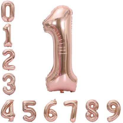 Wanna Party Rose Gold Number 1 Foil Balloon 40 Inch | Birthday Anniversary Number Decoration Balloon | Air Filled Party Decor | Numeric Celebration Balloon | 1 Piece