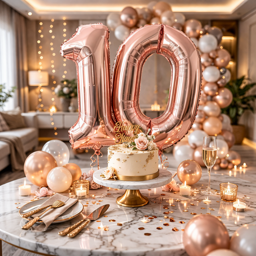 Wanna Party Rose Gold Number 1 Foil Balloon 40 Inch | Birthday Anniversary Number Decoration Balloon | Air Filled Party Decor | Numeric Celebration Balloon | 1 Piece